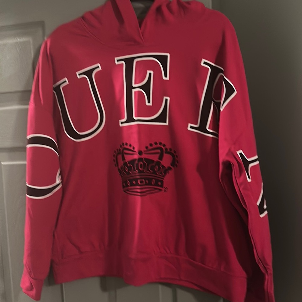 Fuschia pink “QUEEN “ hooded sweatshirt